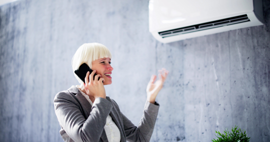 woman calling for AC help